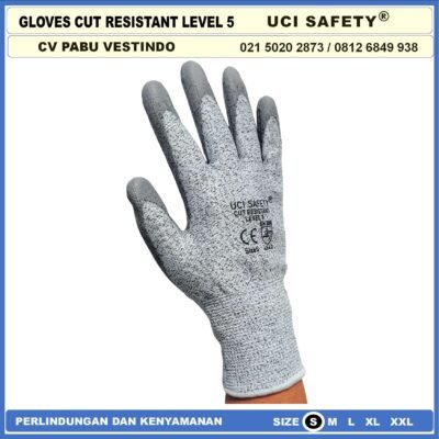 Sarung Tangan Kerja Cut Resistant 5 Karet,Bengkel, Mekanik, Motor, Security, Kebun - Gambar 6