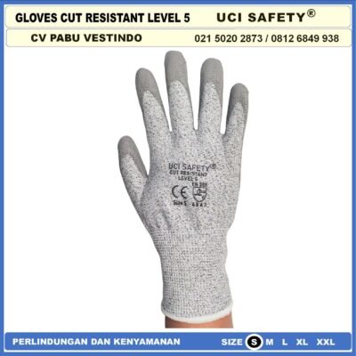 Anti Potong safety Gloves Kawat Besi Baja Kaca industri Uci Safety - Gambar 2