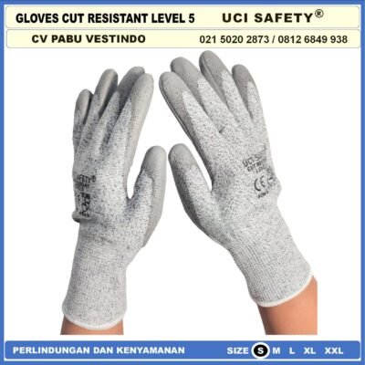 Telapak Tangan dilapisi karet/nitril Warna Abu Abu Pengaman kerja Sarung Tangan uci Safety Kerja Safety Gloves Kawat Besi Baja Kaca Pabrik industri Kontruksi Welding Proyek bengkel Ukuran M & L - Gambar 6