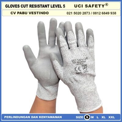 Coating Karet Telapak Tangan dilapisi karet Warna Abu Abu Pengaman kerja Sarung Tangan Safety Kerja Safety Gloves Kawat Besi Baja Kaca Pabrik industri Kontruksi Welding Proyek bengkel - Gambar 6
