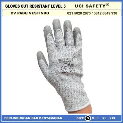 Uci Safety Kawat Besi Baja Kaca Pabrik industri Ukuran M & L Uci Safety Mekanik, Motor, Berkebun, Bengkel, Tukang Sarung Tangan Anti Sayat safety Gloves Anti Pisau Potong Anti Gores - Gambar 5
