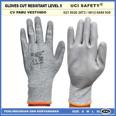 Tebal Kontruksi Welding Proyek bengkel Level 5 Tebal Sarung Tangan 4543 Anti Potong Cut Resistant Anti Benda Tajam Anti Gores Hand Gloves - Gambar 2