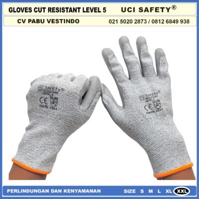 Tebal Motor, Berkebun, Mekanik, Bengkel, Tukang Sarung Tangan 4543 Karet Polyurethane Sarung Tangan Anti Potong Anti Sayat Cut Resistant safety Gloves Anti Benda Tajam - Gambar 6