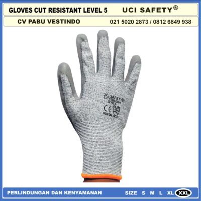 Uci Safety Anti Sayat Cut Resistant safety Gloves Anti Benda Tajam Anti Pisau Potong Anti Gores Hand Gloves Anti Licin Anti Slip Anti Iris industri perkapalan pertambangan - Gambar 6