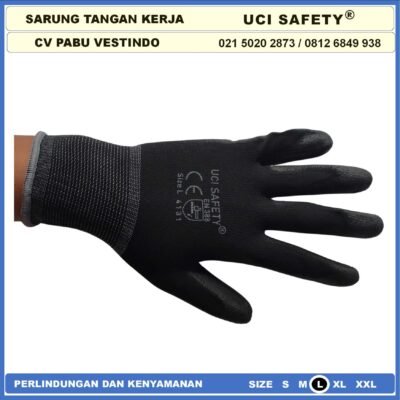 Sarung Tangan Statis Industri Pabrik Motor Dilapisi Karet Coating Karet Static Uci Safety Montir Pengaman kerja - Gambar 6