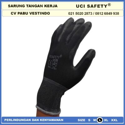 Uci Safety Sarung Tangan Kerja Palmfit Ukuran S,M, L, XL Proyek Karet - Gambar 3