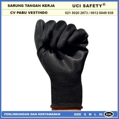 Sarung Tangan Palm Fit Safety Gloves Satpam Industri Pabrik Motor