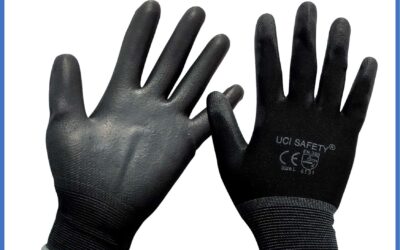 Hitam Black Berkebun Packing Kerja Security Satpam Hand Gloves Telapak Tangan dilapisi karet