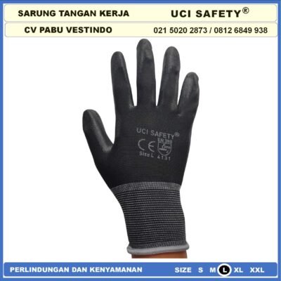 Sarung Tangan Uci Safety Mekanik Satpam Palmfit Multitask Karet PU - Gambar 2