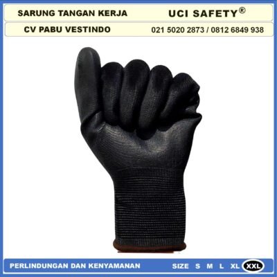 Dilapisi Karet PU Sarung Tangan Coating Karet Pengaman kerja Berkebun - Gambar 6