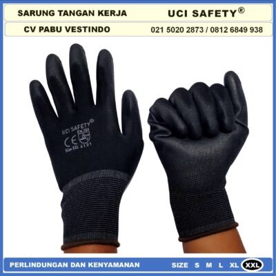 Sarung Tangan Uci Safety Mekanik Satpam Palmfit Multitask Karet PU - Gambar 6