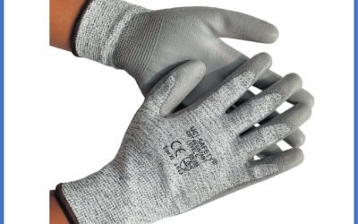 Warna Abu Abu Pengaman kerja Sarung Tangan Safety Kerja Safety Gloves Kawat Besi Baja Kaca Pabrik industri Kontruksi Welding Proyek bengkel Ukuran M & L Level 5 Uci Safety Tebal