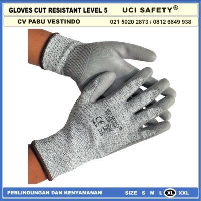 Ukuran M & L Sarung Tangan Safety Kerja Kawat Besi Baja Kaca Pabrik industri Ukuran M & L Uci Safety Mekanik, Motor, Berkebun, Bengkel, Tukang Sarung Tangan Anti Sayat safety Gloves Anti Benda Tajam - Gambar 5