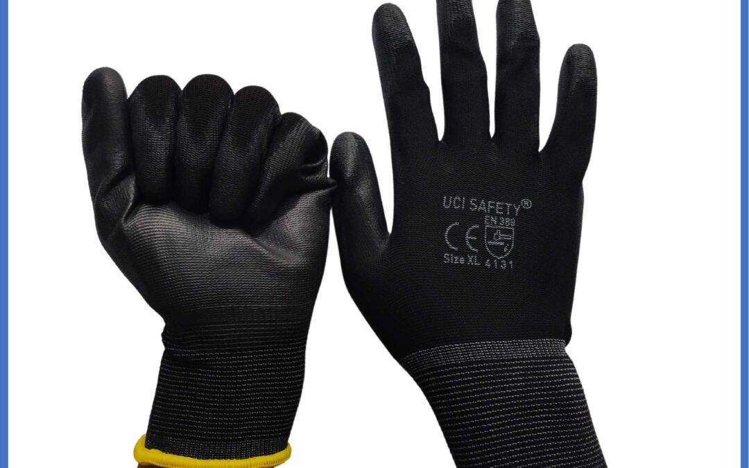 Palmfit Dilapisi Karet Hand Gloves Pengaman kerja Polyurethane Proyek Tukang Bagunan