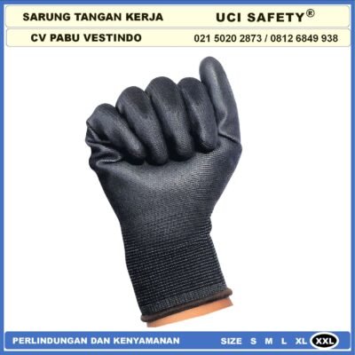 Sarung Tangan Palm Fit Glove Uci Safety Hitam Size M