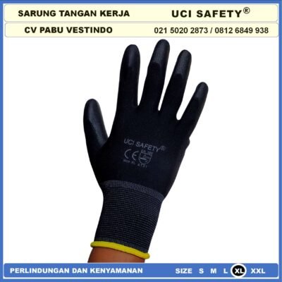 Sarung Tangan Uci Safety Safety Gloves Security Satpam Anti Slip - Gambar 7