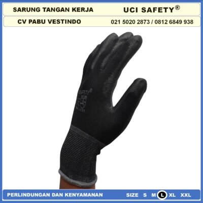 Sarung Tangan Uci Safety Satpam Anti Slip Industri Pabrik Hand Gloves - Gambar 3
