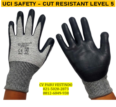 Nitril hitam Cut Resistant Level 5 Sarung Tangan kerja Uci Safety - Gambar 11