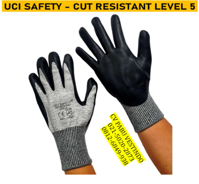 Nitril hitam Cut Resistant Level 5 Sarung Tangan kerja Uci Safety - Gambar 12