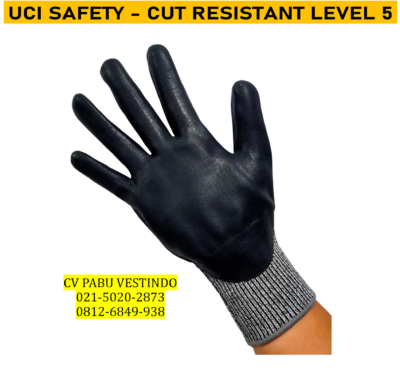 Nitril hitam Cut Resistant Level 5 Sarung Tangan kerja Uci Safety - Gambar 16