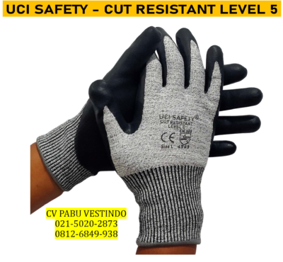 Nitril hitam Cut Resistant Level 5 Sarung Tangan kerja Uci Safety - Gambar 20