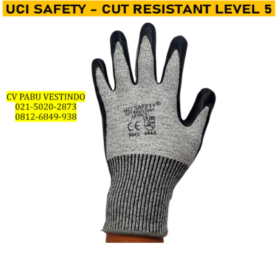 Nitril hitam Cut Resistant Level 5 Sarung Tangan kerja Uci Safety - Gambar 2