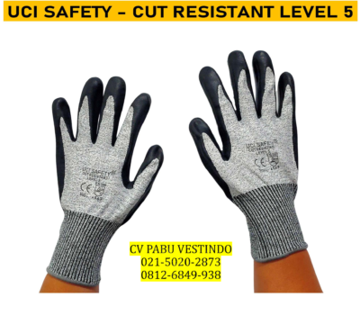 Nitril hitam Cut Resistant Level 5 Sarung Tangan kerja Uci Safety - Gambar 22