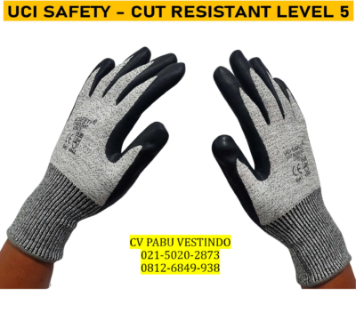 Nitril hitam Cut Resistant Level 5 Sarung Tangan kerja Uci Safety - Gambar 25