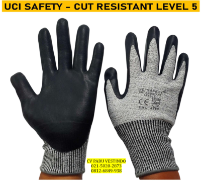Nitril hitam Cut Resistant Level 5 Sarung Tangan kerja Uci Safety - Gambar 27