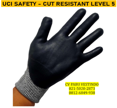 Nitril hitam Cut Resistant Level 5 Sarung Tangan kerja Uci Safety - Gambar 30