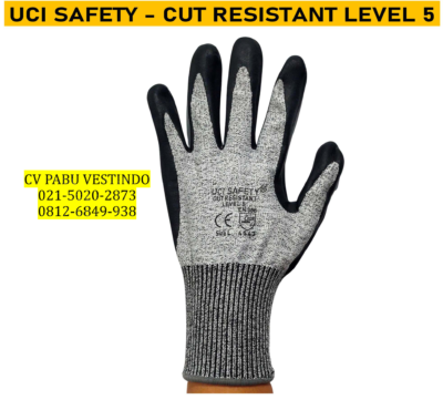 Nitril hitam Cut Resistant Level 5 Sarung Tangan kerja Uci Safety - Gambar 3