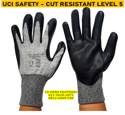 Nitril hitam Cut Resistant Level 5 Sarung Tangan kerja Uci Safety - Gambar 5