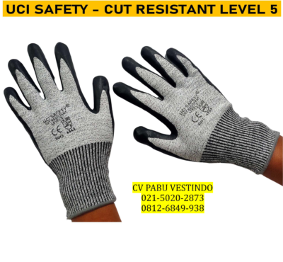 Nitril hitam Cut Resistant Level 5 Sarung Tangan kerja Uci Safety - Gambar 7