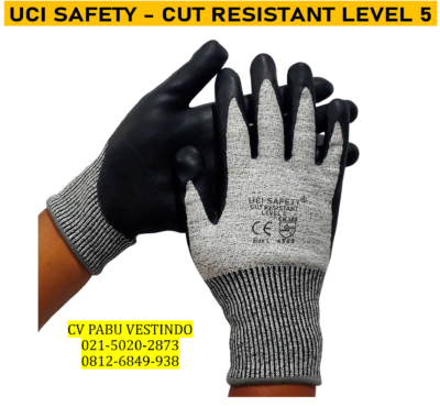 Nitril hitam Cut Resistant Level 5 Sarung Tangan kerja Uci Safety - Gambar 9