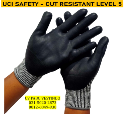 Nitril hitam Cut Resistant Level 5 Sarung Tangan kerja Uci Safety - Gambar 10