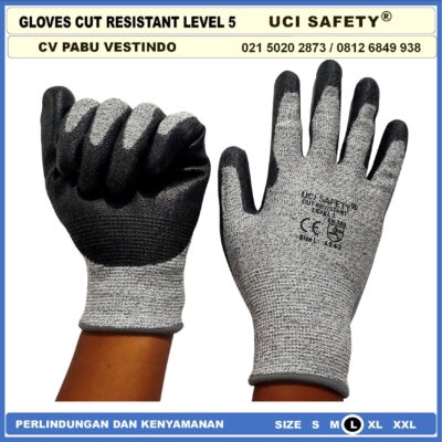 Safety Gloves Kontruksi Welding Proyek bengkel Level 5 Anti Potong - Gambar 6