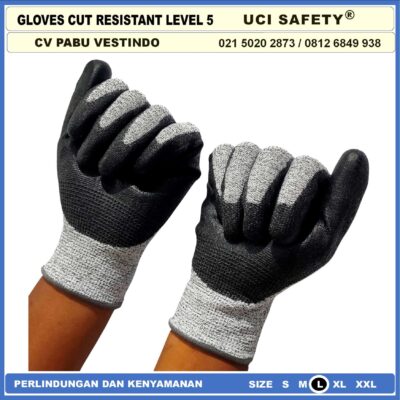 Safety Gloves Kontruksi Welding Proyek bengkel Level 5 Anti Potong - Gambar 10