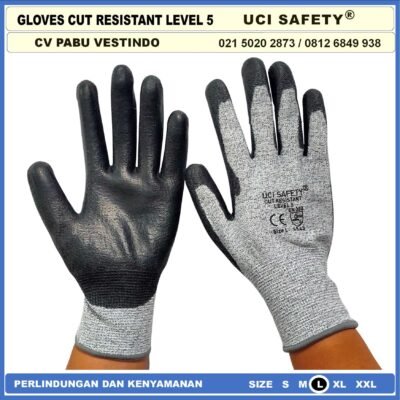 Ukuran M & L Level 5 Uci Safety Tebal Motor, Berkebun, Mekanik, Bengkel, Tukang Sarung Tangan 4543 Karet Polyurethane Sarung Tangan Anti Potong Anti Sayat - Gambar 7