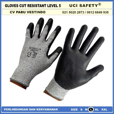 Safety Gloves Kontruksi Welding Proyek bengkel Level 5 Anti Potong - Gambar 9
