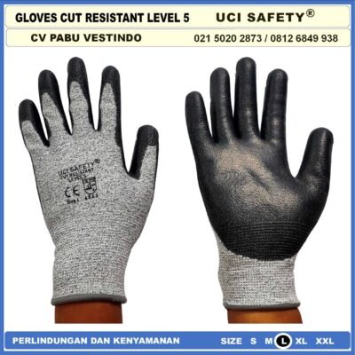 Uci Safety Sarung Tangan Anti Potong Anti Sayat Level 5 Cut Resistant safety Gloves Anti Benda Tajam Anti Licin Anti Slip Anti Iris - Gambar 7