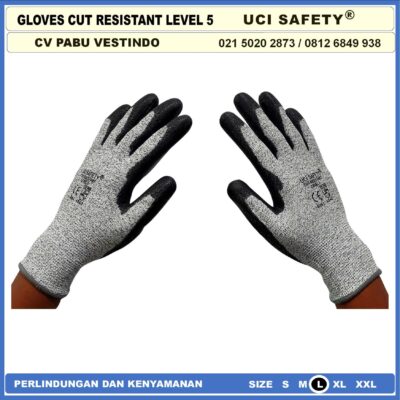Safety Gloves Kontruksi Welding Proyek bengkel Level 5 Anti Potong - Gambar 5