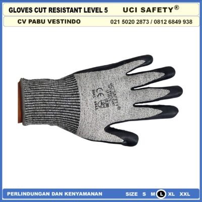 Sarung Tangan Anti Potong Anti Sayat Anti Gores Cut Resistant Sarung Tangan Safety Kerja Karet Polyurethane Anti Pisau Potong Anti Licin Anti Slip Anti Iris - Gambar 7