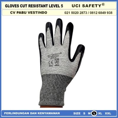Ukuran M & L Tebal Sarung Tangan 4543 Hand Gloves pisau Uci Safety - Gambar 4