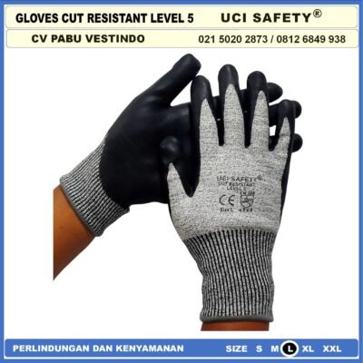 Cut Resistant Anti Pisau Potong Pabrik Ukuran M & L Uci Safety - Gambar 8