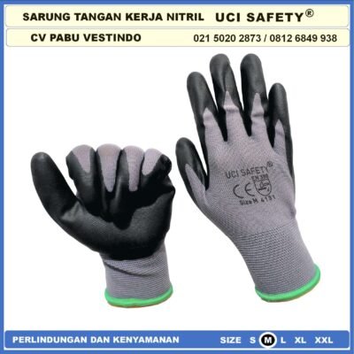 Uci Safety Perkebunan Pabrik Mekanik Nitril Greasy Multi Purpose Hitam Black Tukang En 388 4131 - Gambar 6