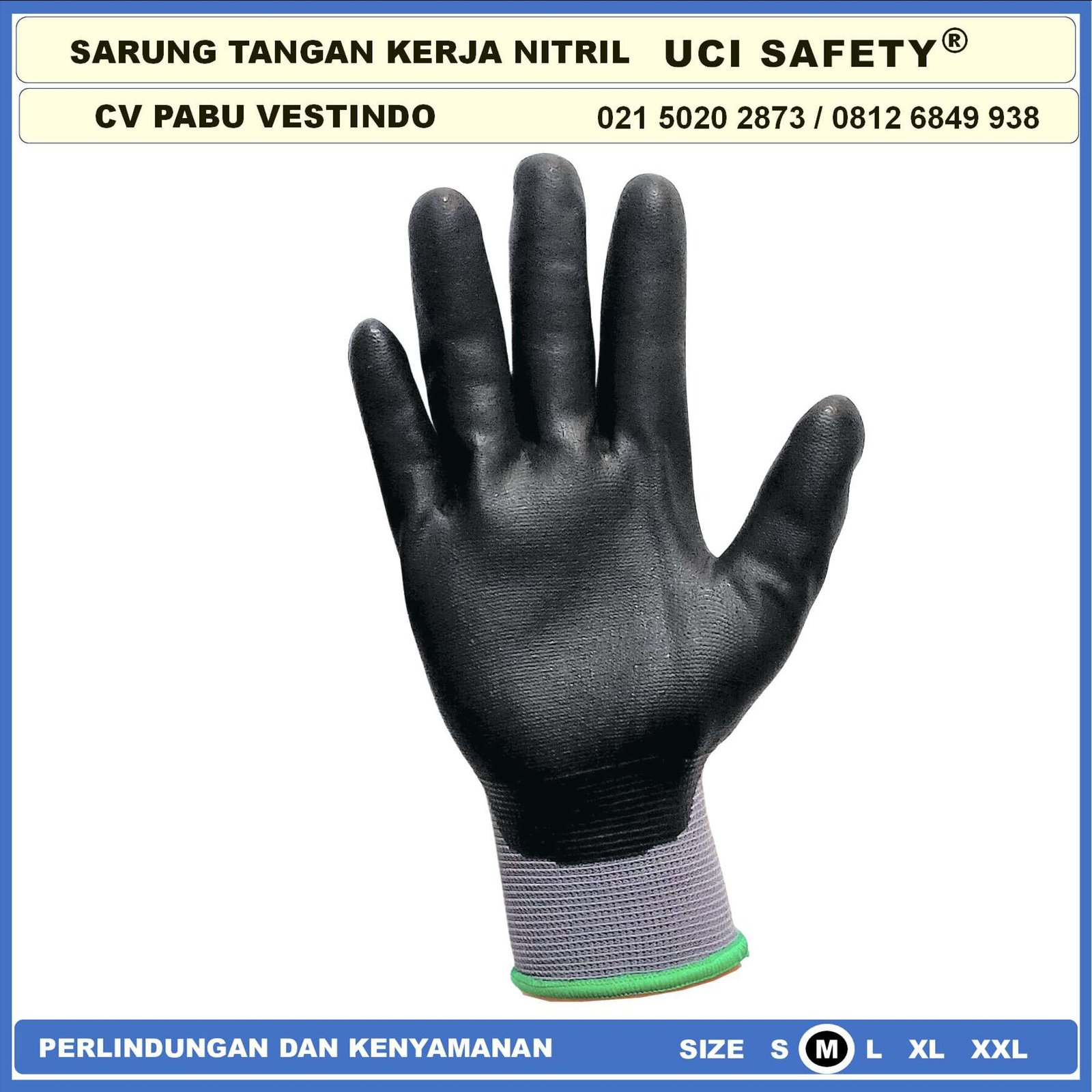 Sarung Tangan Bagunan Nylon Industri Nitril Hitam Black Teknik mesin otomotif Pertambangan Proyek - Gambar 6
