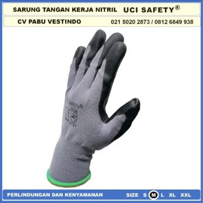 safety Gloves Mekanik Berkebun Hitam Black Work Glove Multitask Nitril Bengkel Anti Slip Hand Gloves - Gambar 7