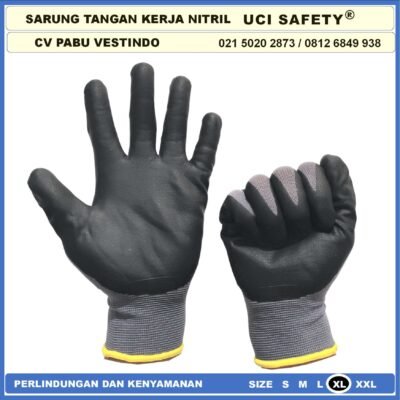 Uci Safety Perkebunan Pabrik Mekanik Nitril Greasy Multi Purpose Hitam Black Tukang En 388 4131 - Gambar 9