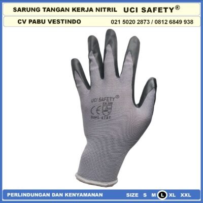 safety Gloves Bengkel Hitam Black Safety Kerja k3 Hse Coating Nitril Nitrile Nitril Uci Safety Anti Licin - Gambar 5
