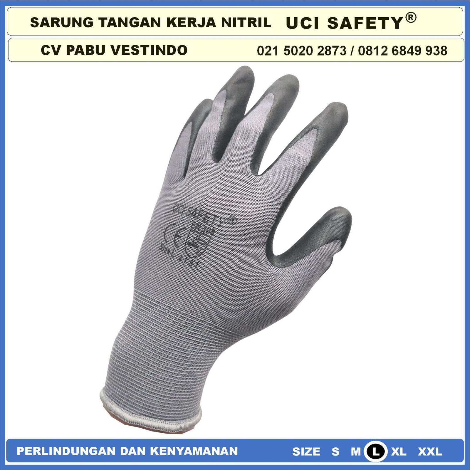 Sarung Tangan Bagunan Nylon Industri Nitril Hitam Black Teknik mesin otomotif Pertambangan Proyek - Gambar 3